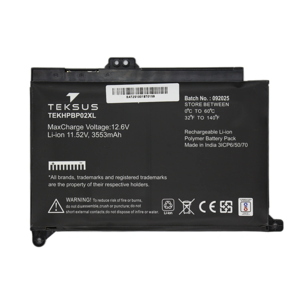 Teksus Laptop Battery Compatible For HP BP02XL view 2